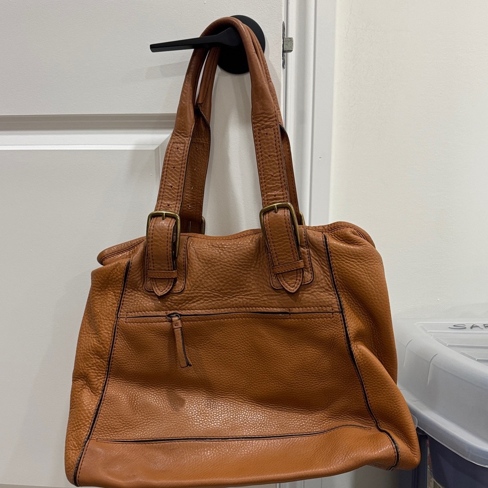 Cole Haan Elegant Tan pebbled Leather Tote Bag